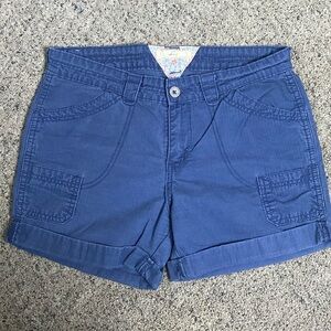 Levi’s Blue 100% Cotton Cuffed Shorts 4” Inseam 10” Midrise Sz 10.